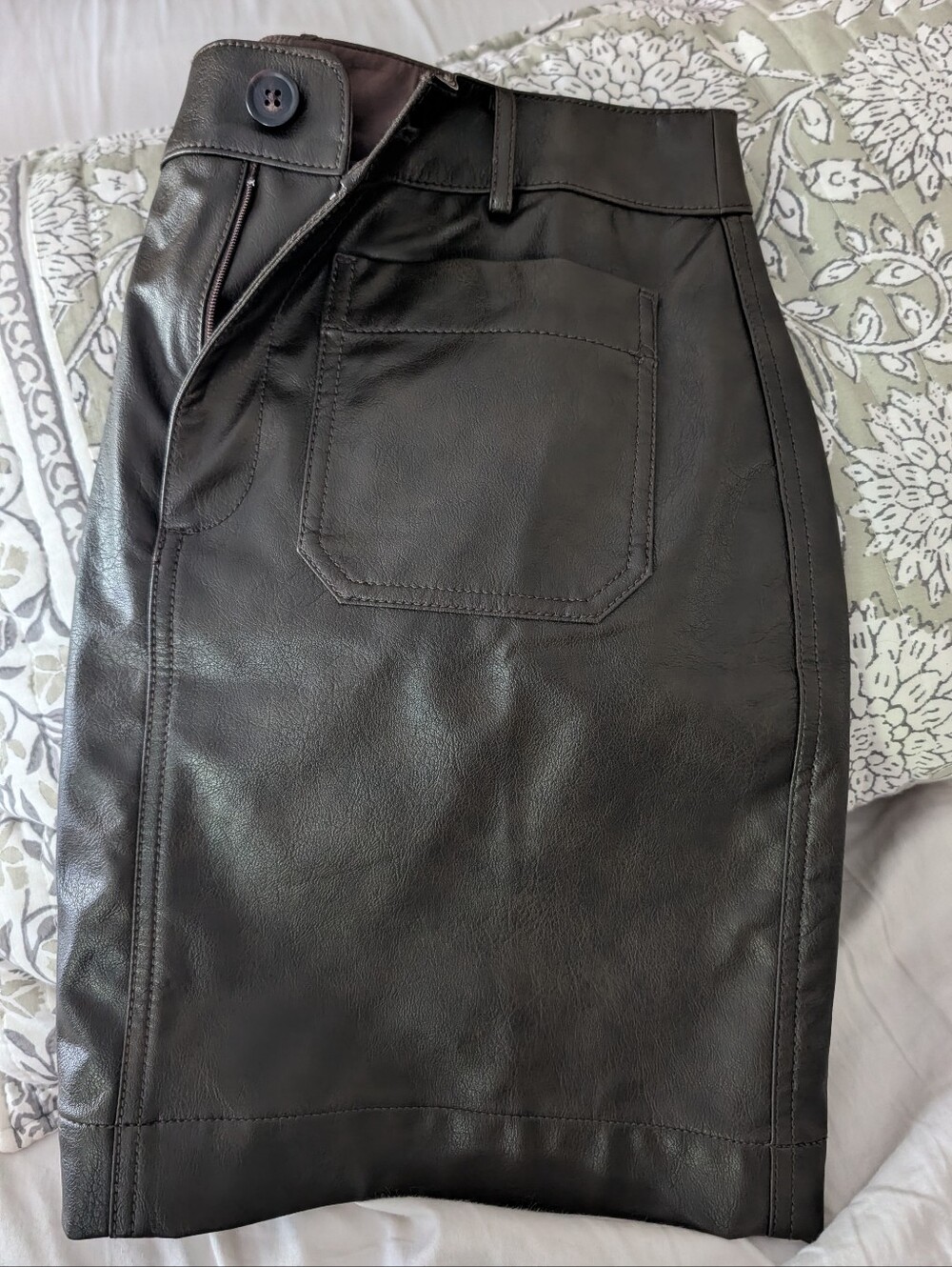 Loft Faux-Leather Mini Skirt